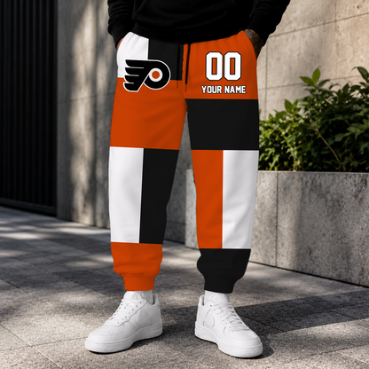 VIRAL EDITION - NEW CUSTOMIZED NHL27 PPF PHILADELPHIA FLYERS SWEATPANTS