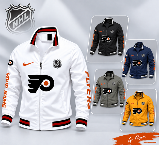 FLASH SALE - NEW CUSTOMIZED NHL27 PPF PHILADELPHIA FLYERS MULTICOLOR MEN'S CASUAL JACKET