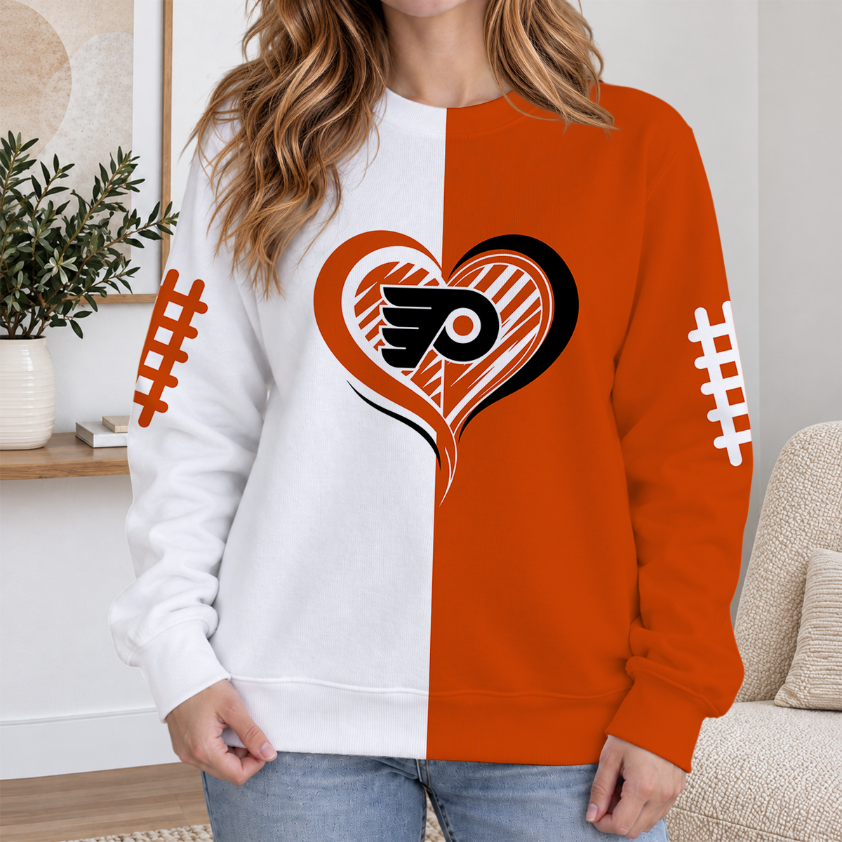 FINAL SALE - NEW CUSTOMIZED NHL27 PPF PHILADELPHIA FLYERS RIBBED HOODIE & SWEATSHIRT