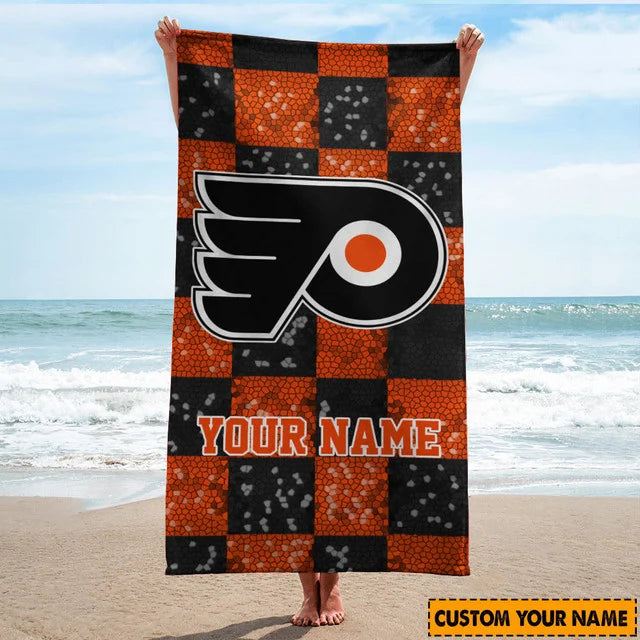 LIMITED EDITION - NEW CUSTOMIZED NHL27 PPF PHILADELPHIA FLYERS BEACH TOWEL FOR FAN