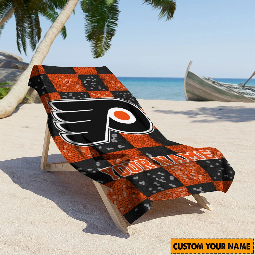 LIMITED EDITION - NEW CUSTOMIZED NHL27 PPF PHILADELPHIA FLYERS BEACH TOWEL FOR FAN