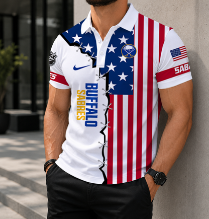 LIMITED EDITION - NEW CUSTOMIZED NHL28 BFS BUFFALO SABRES POLO SHIRT, ZIP POLO SHIRT & T-SHIRTS