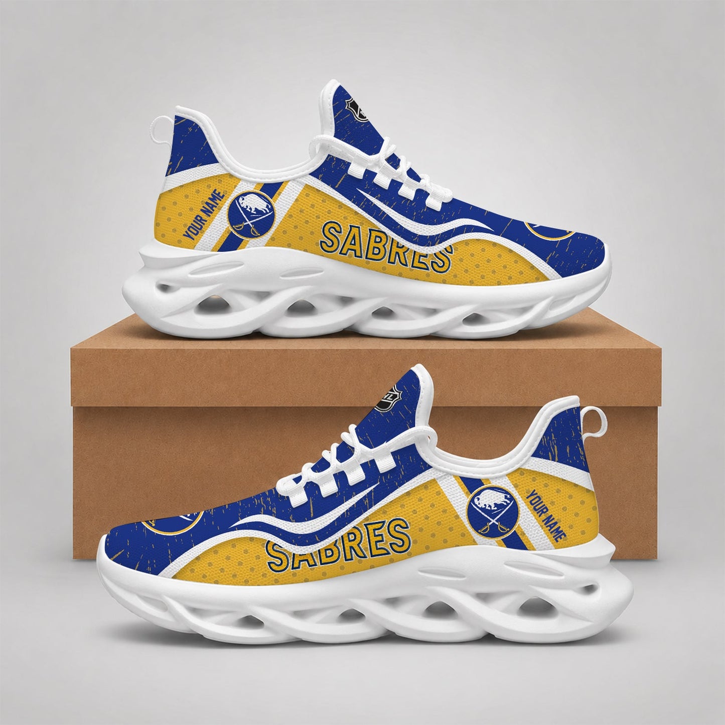 LIMITED EDITION - NEW CUSTOMIZED NHL28 BFS BUFFALO SABRES CLUNKY SNEAKERS