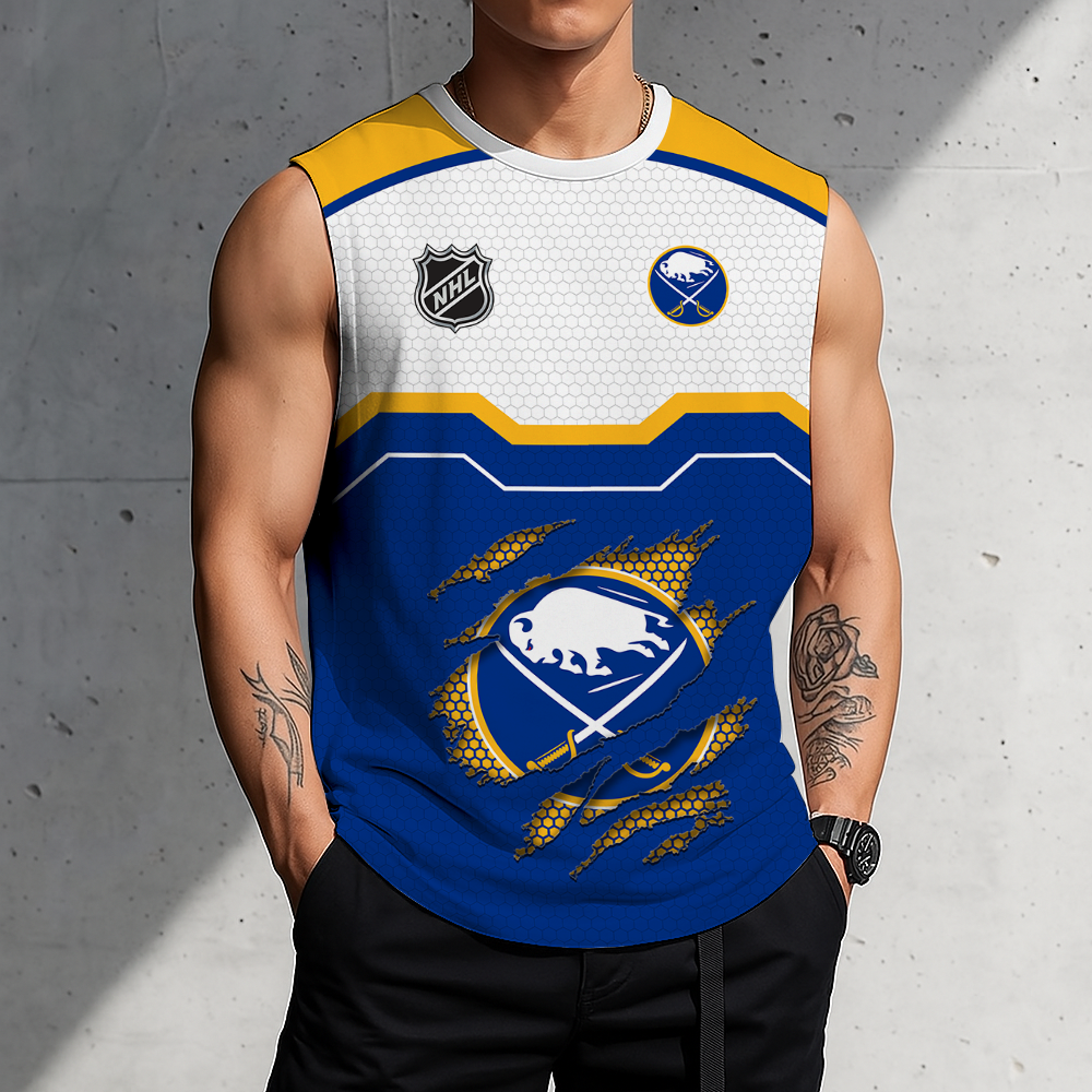 LIMITED EDITION - NEW CUSTOMIZED NHL28 BFS BUFFALO SABRES MEN'S GYM SHIRT