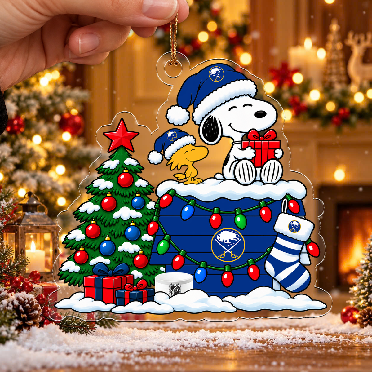 LIMITED DROP - NEW CUSTOMIZED NHL28 BFS BUFFALO SABRES CHRISTMAS ACRYLIC ORNAMENT