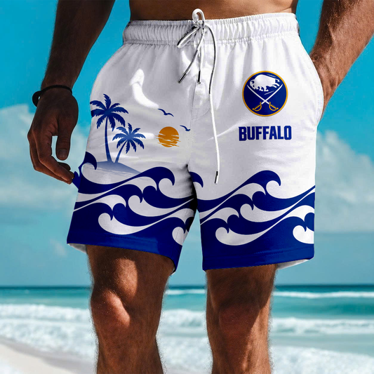 LIMITED EDITION - NEW CUSTOMIZED NHL28 BFS BUFFALO SABRES SHORT PANTS