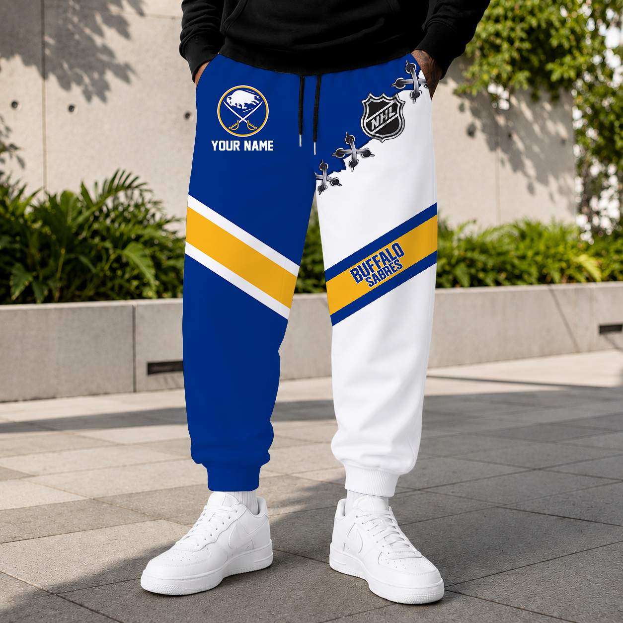 HOT DEAL - NEW CUSTOMIZED NHL28 BFS BUFFALO SABRES SWEATPANTS