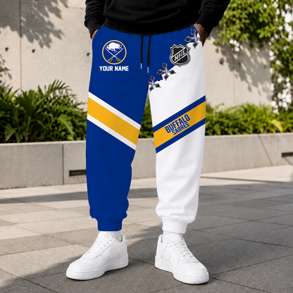 HOT DEAL - NEW CUSTOMIZED NHL28 BFS BUFFALO SABRES SWEATPANTS