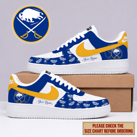 FINAL SALE - NEW CUSTOMIZED NHL28 BFS BUFFALO SABRES AF1 SHOES