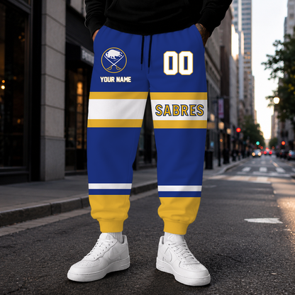HOT DEAL - NEW CUSTOMIZED NHL28 BFS BUFFALO SABRES SWEATPANTS