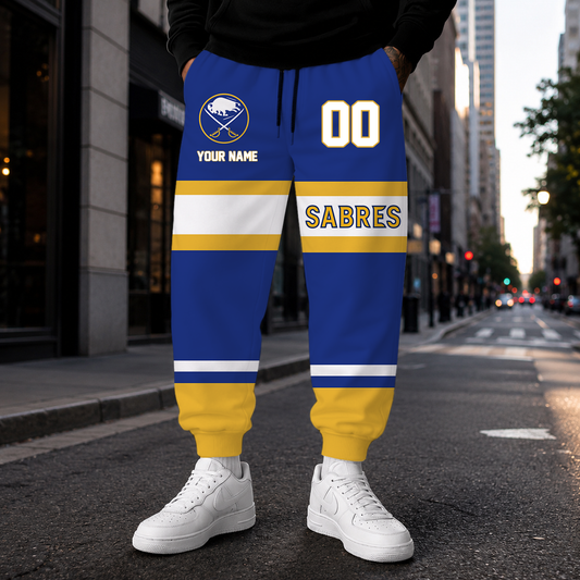 HOT DEAL - NEW CUSTOMIZED NHL28 BFS BUFFALO SABRES SWEATPANTS