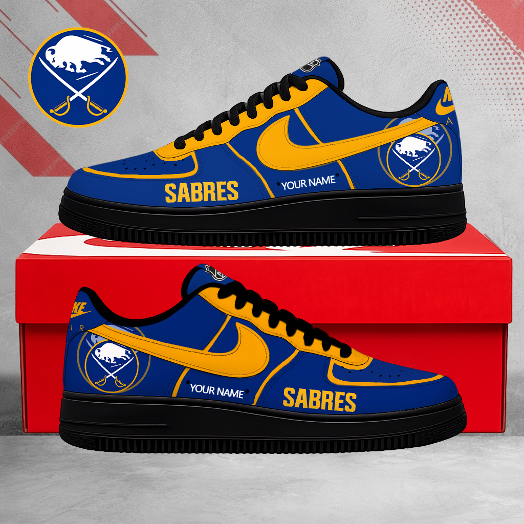 FLASH SALE - NEW CUSTOMIZED NHL28 BFS BUFFALO SABRES AF1 SHOES