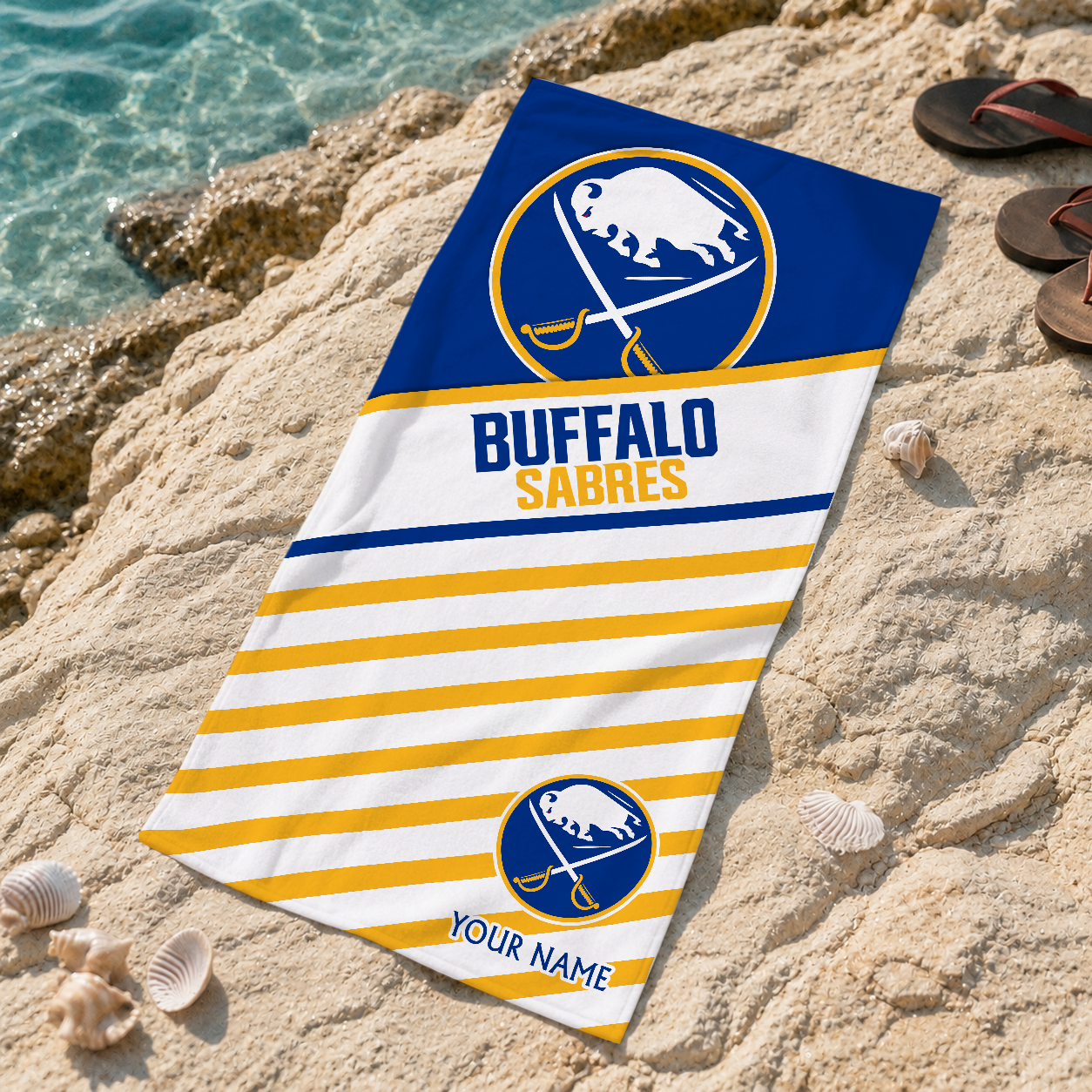 FINAL SALE - NEW CUSTOMIZED NHL28 BFS BUFFALO SABRES BEACH TOWEL
