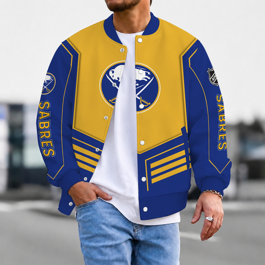 LIMITED EDITION - NEW CUSTOMIZED NHL28 BFS BUFFALO SABRES SATIN VARSITY JACKET & BASEBALL JACKET