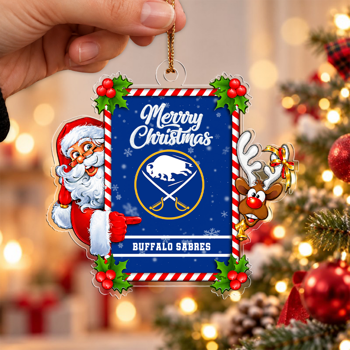 FLASH SALE - NEW CUSTOMIZED NHL28 BFS BUFFALO SABRES CHRISTMAS ACRYLIC ORNAMENT