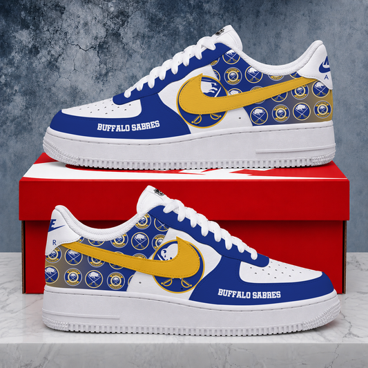 FINAL SALE - NEW CUSTOMIZED NHL28 BFS BUFFALO SABRES AF1 SHOES