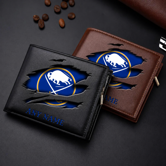 FINAL SALE - NEW CUSTOMIZED NHL28 BFS BUFFALO SABRES LEATHER WALLET