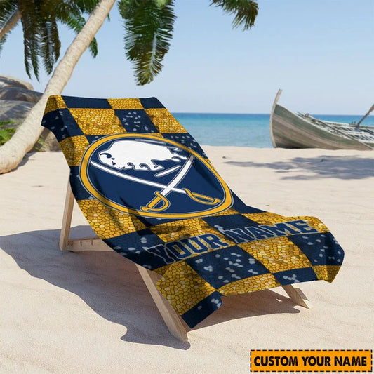 LIMITED EDITION - NEW CUSTOMIZED NHL28 BFS BUFFALO SABRES BEACH TOWEL FOR FAN
