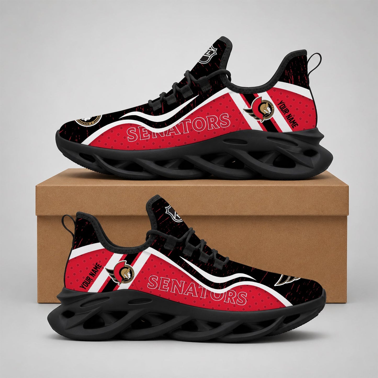 LIMITED EDITION - NEW CUSTOMIZED NHL29 OSN OTTAWA SENATORS CLUNKY SNEAKERS