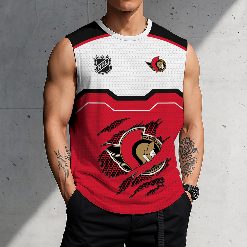 LIMITED EDITION - NEW CUSTOMIZED NHL29 OSN OTTAWA SENATORS MEN'S GYM SHIRT