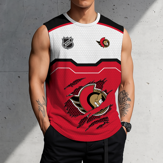 LIMITED EDITION - NEW CUSTOMIZED NHL29 OSN OTTAWA SENATORS MEN'S GYM SHIRT