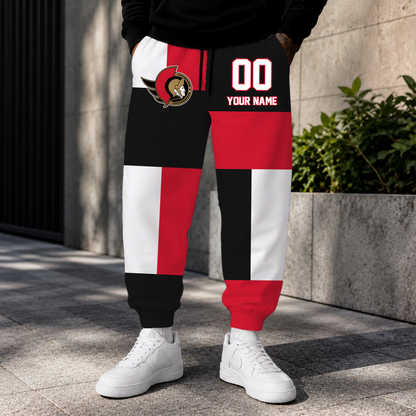 VIRAL EDITION - NEW CUSTOMIZED NHL29 OSN OTTAWA SENATORS SWEATPANTS