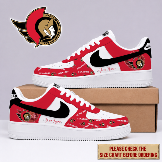 FINAL SALE - NEW CUSTOMIZED NHL29 OSN OTTAWA SENATORS AF1 SHOES