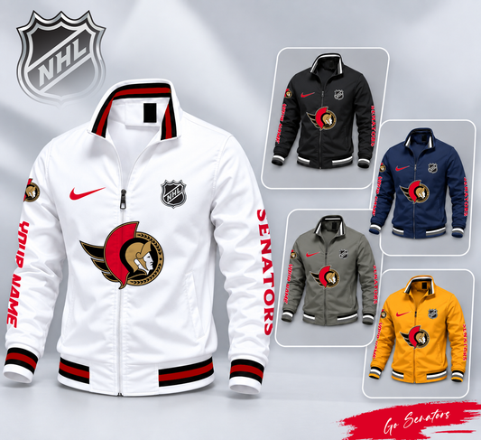 FLASH SALE - NEW CUSTOMIZED NHL29 OSN OTTAWA SENATORS MULTICOLOR MEN'S CASUAL JACKET