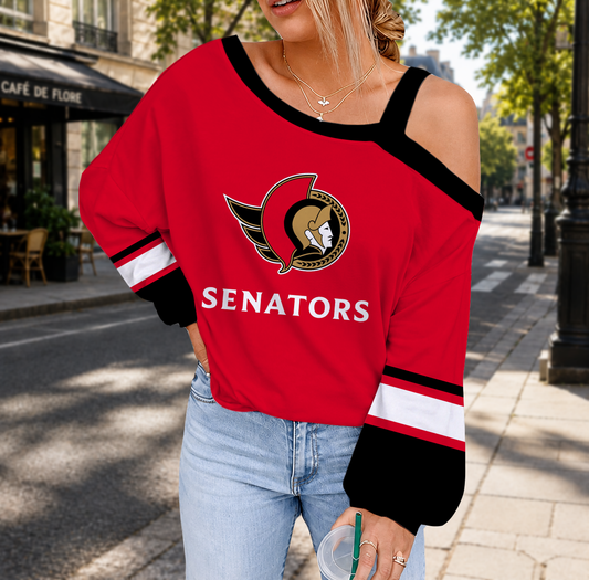 FINAL SALE - NEW CUSTOMIZED NHL29 OSN OTTAWA SENATORS DROP SHOULDER SWEATSHIRT