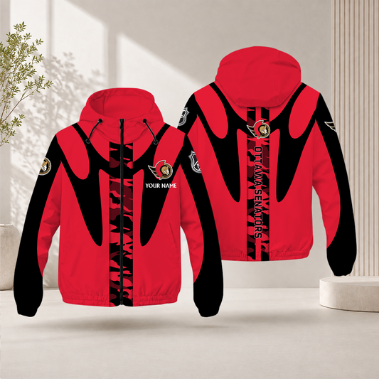 LIMITED EDITION - NEW CUSTOMIZED NHL29 OSN OTTAWA SENATORS WINDBREAKER JACKET