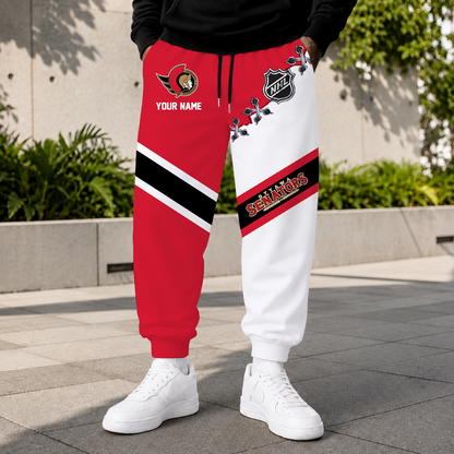 HOT DEAL - NEW CUSTOMIZED NHL29 OSN OTTAWA SENATORS SWEATPANTS