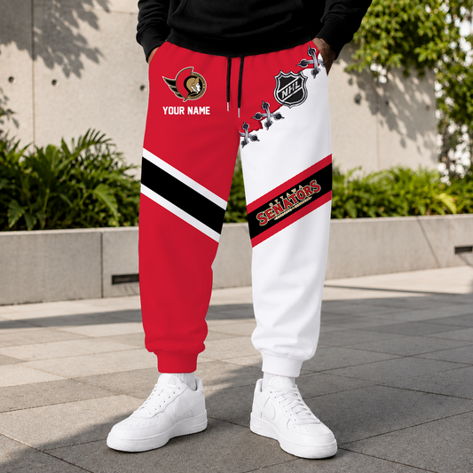 HOT DEAL - NEW CUSTOMIZED NHL29 OSN OTTAWA SENATORS SWEATPANTS