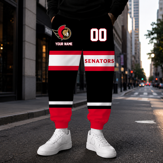 HOT DEAL - NEW CUSTOMIZED NHL29 OSN OTTAWA SENATORS SWEATPANTS