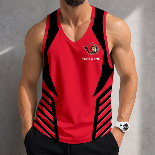 LIMITED EDITION - NEW CUSTOMIZED NHL29 OSN OTTAWA SENATORS MEN'S TANK TOP