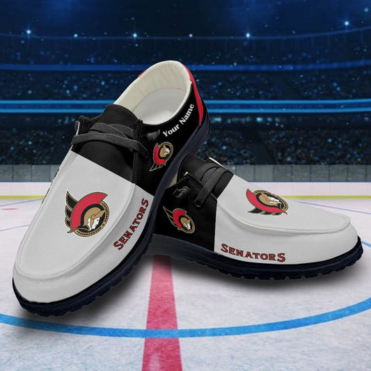 LIMITED EDITION - NEW CUSTOMIZED NHL29 OSN OTTAWA SENATORS PREMIUM LOAFER SHOES