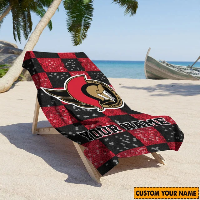 LIMITED EDITION - NEW CUSTOMIZED NHL29 OSN OTTAWA SENATORS BEACH TOWEL FOR FAN