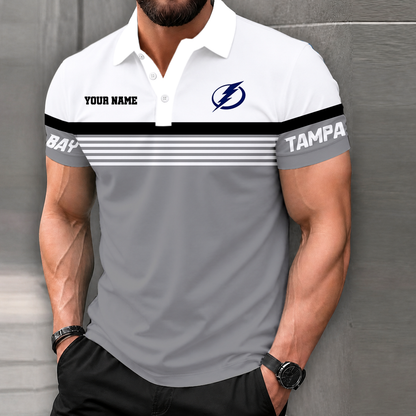LIMITED EDITION - NEW CUSTOMIZED NHL12 TPL TAMPA BAY LIGHTNING POLO SHIRT