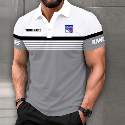 LIMITED EDITION - NEW CUSTOMIZED NHL24 NYR NEW YORK RANGERS POLO SHIRT