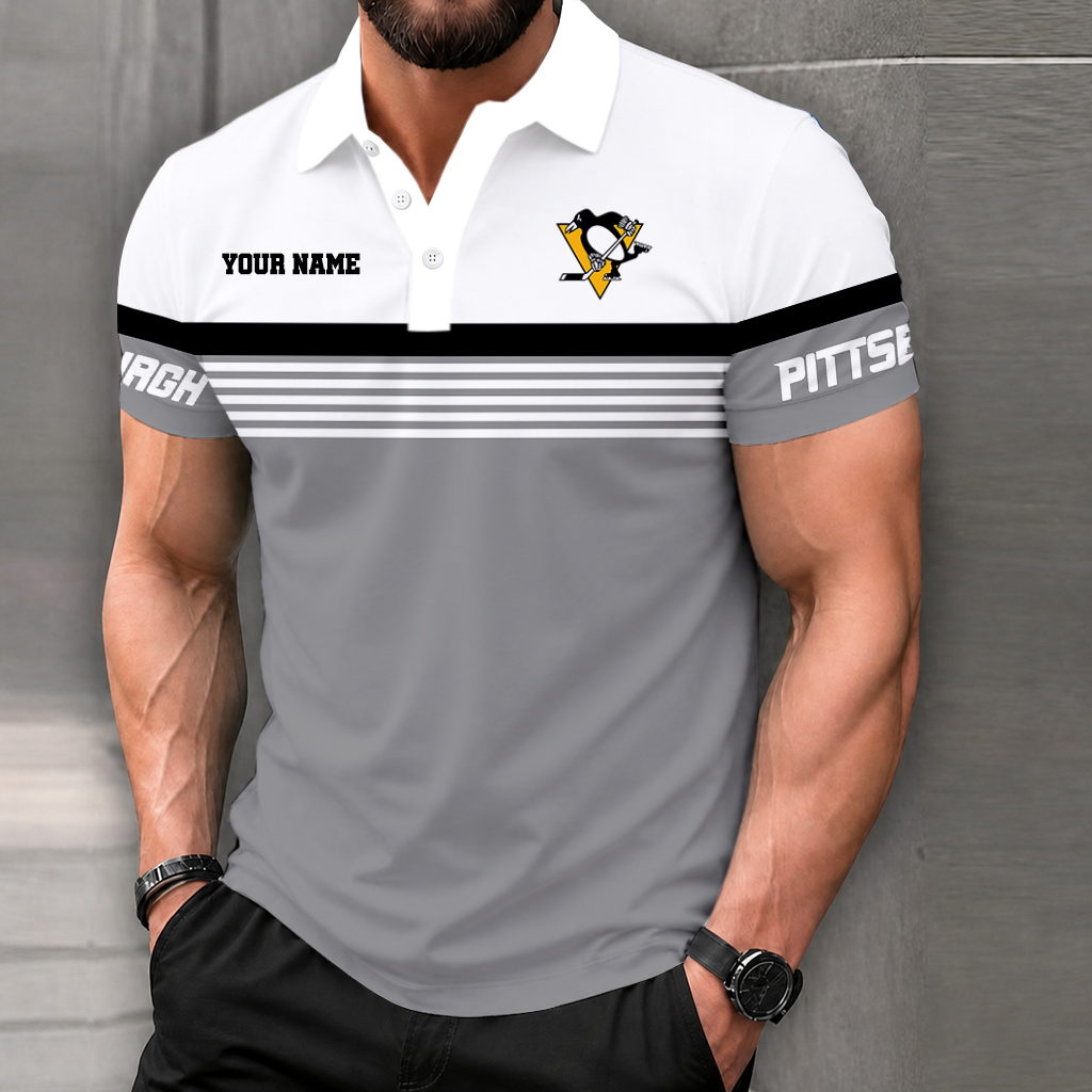 LIMITED EDITION - NEW CUSTOMIZED NHL26 PBP PITTSBURGH PENGUINS POLO SHIRT