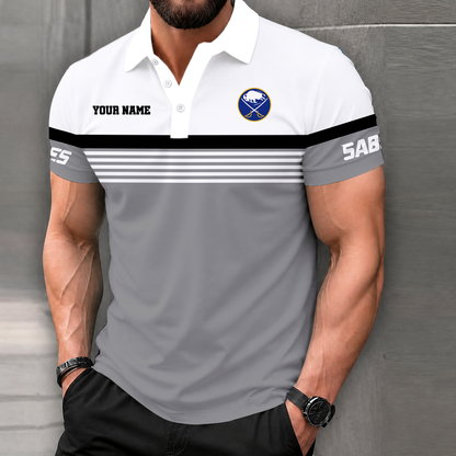 LIMITED EDITION - NEW CUSTOMIZED NHL28 BFS BUFFALO SABRES POLO SHIRT