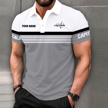 LIMITED EDITION - NEW CUSTOMIZED NHL10 WCP WASHINGTON CAPITALS POLO SHIRT