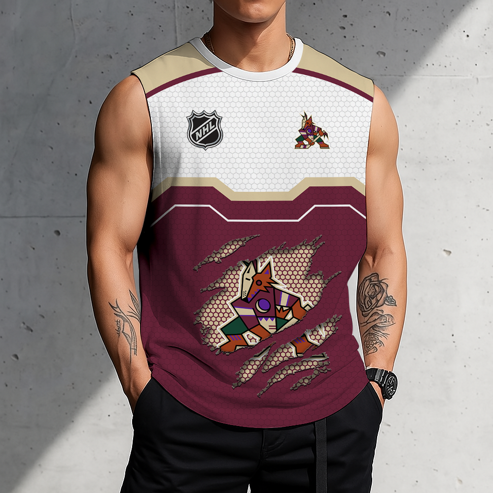 LIMITED EDITION - NEW CUSTOMIZED NHL30 AZC ARIZONA COYOTES MEN'S GYM SHIRT