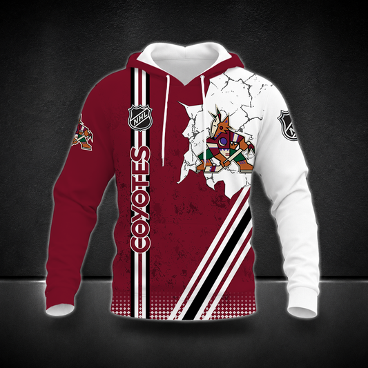 FINAL SALE - NEW CUSTOMIZED NHL30 AZC ARIZONA COYOTES T-SHIRT, POLO SHIRT, ZIP POLO SHIRT, SWEATSHIRT, HOODIE & ZIP HOODIE