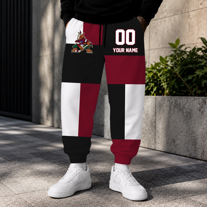 VIRAL EDITION - NEW CUSTOMIZED NHL30 AZC ARIZONA COYOTES SWEATPANTS