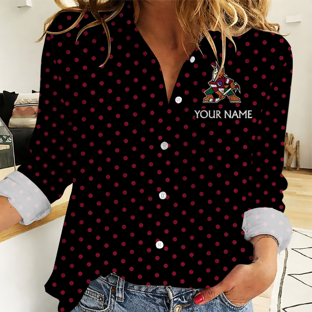 VIRAL EDITION - NEW CUSTOMIZED NHL30 AZC ARIZONA COYOTES WOMEN CASUAL SHIRT