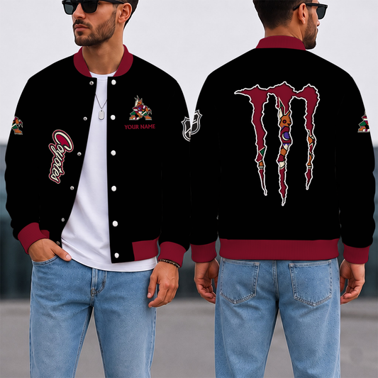 LIMITED EDITION - NEW CUSTOMIZED NHL30 AZC ARIZONA COYOTES SATIN VARSITY JACKET & BASEBALL JACKET