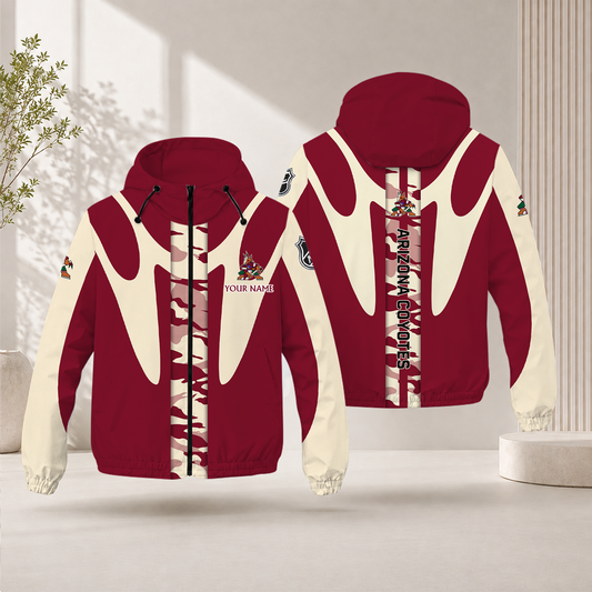 LIMITED EDITION - NEW CUSTOMIZED NHL30 AZC ARIZONA COYOTES WINDBREAKER JACKET