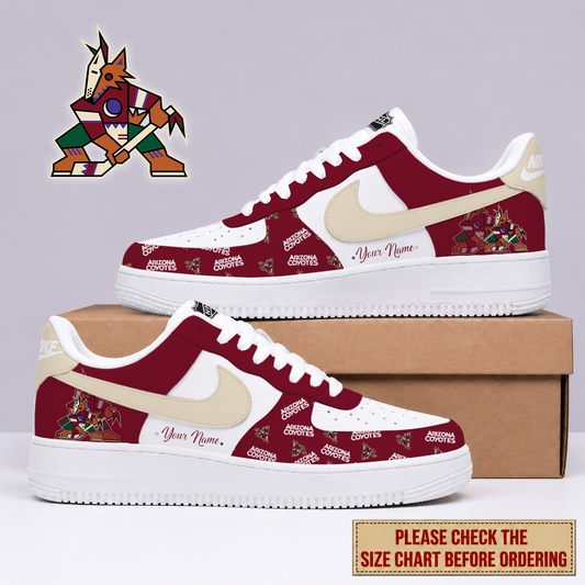 FINAL SALE - NEW CUSTOMIZED NHL30 AZC ARIZONA COYOTES AF1 SHOES