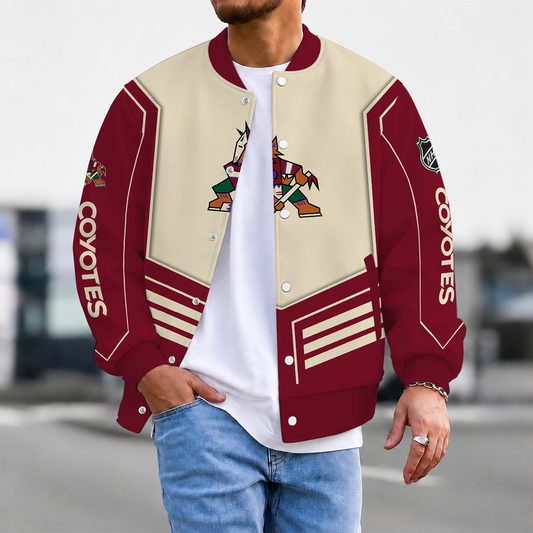 LIMITED EDITION - NEW CUSTOMIZED NHL30 AZC ARIZONA COYOTES SATIN VARSITY JACKET & BASEBALL JACKET