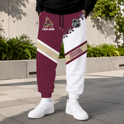 HOT DEAL - NEW CUSTOMIZED NHL30 AZC ARIZONA COYOTES SWEATPANTS